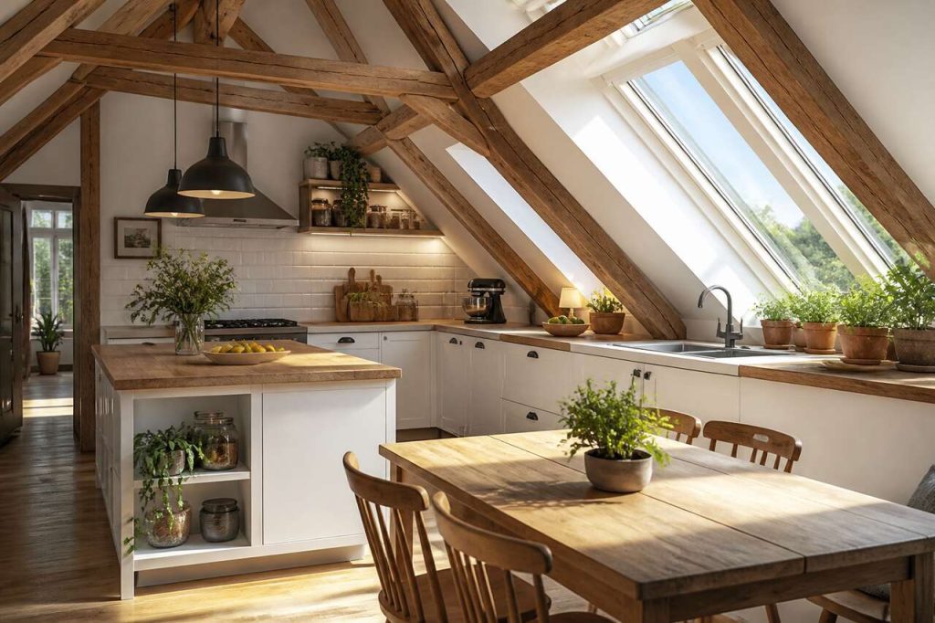 Cuisine sous les combles : idées et astuces aménagement