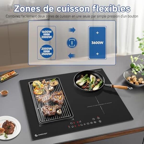 Découvrez notre test complet de la plaque à induction AMZCHEF 60 cm : performances, flexibilité et verdict final pour bien choisir votre équipement de cuisine.