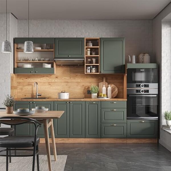 Découvrez notre test détaillé de la cuisine Vicco Fame-Line en chêne vert et or 280 cm : design, qualité et fonctionnalités pour votre maison.