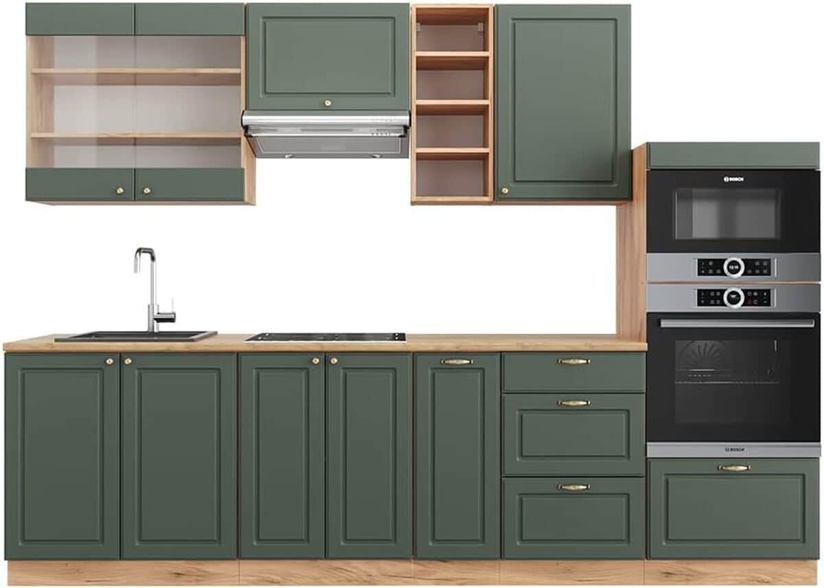 Test : cuisine Vicco Fame-Line, chêne vert et or 280 cm