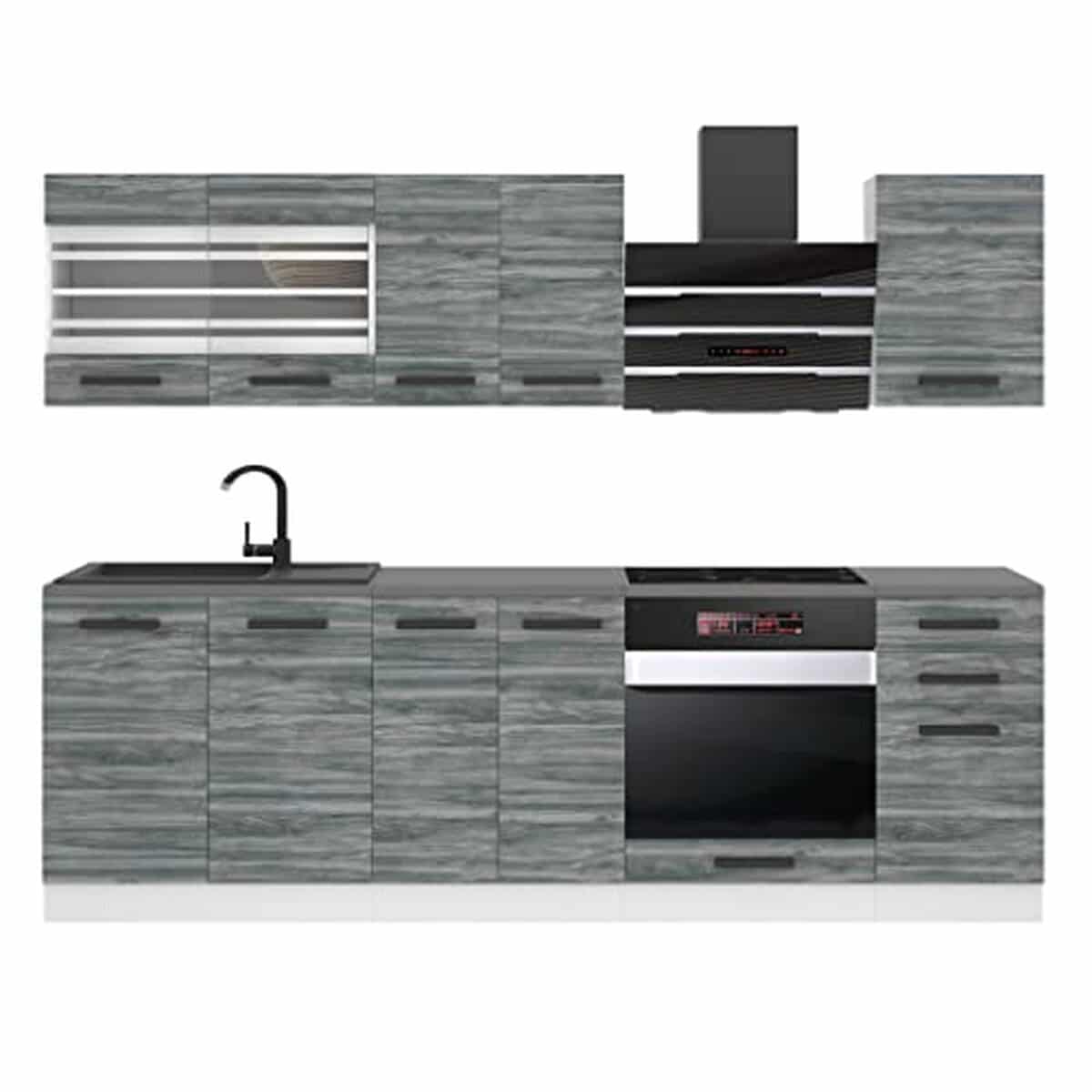 Test de la cuisine équipée Belini Margaret 240 cm chêne glamour