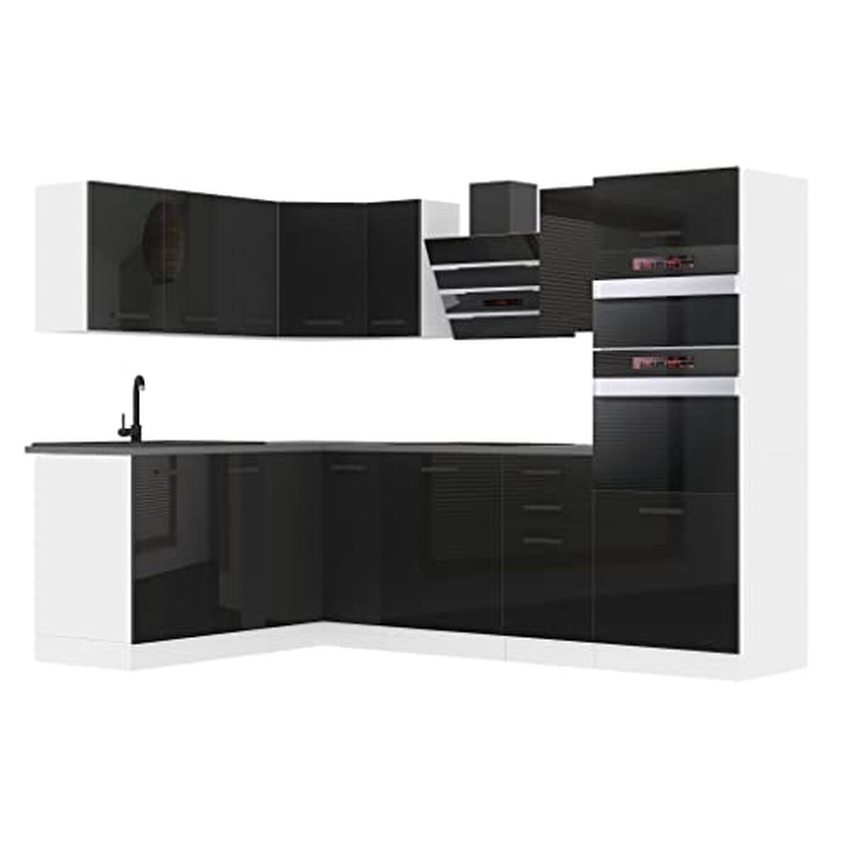 Test du bloc de cuisine Belini L noir brillant