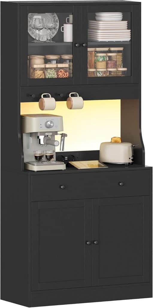 Test du buffet cuisine noir avec LED et multiprise