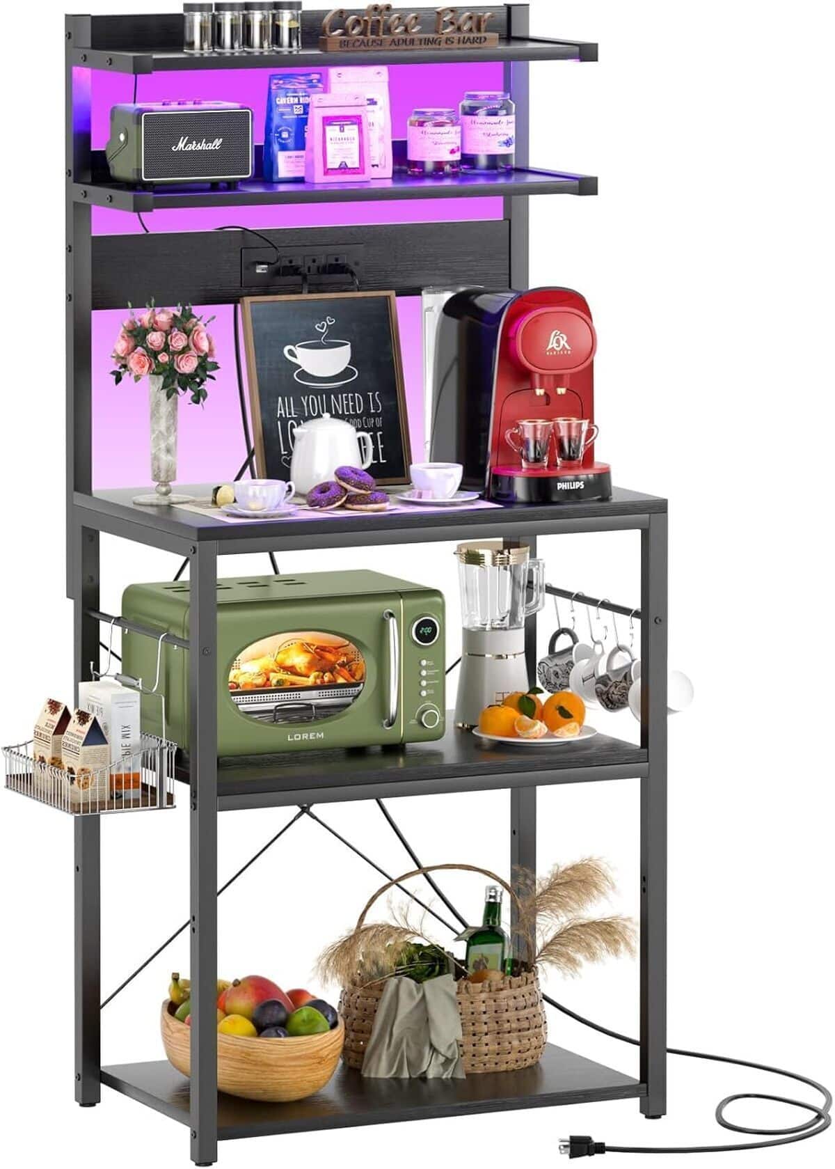 Test : étagère de cuisine aheaplus 4 niveaux avec lumière led et prise de courant