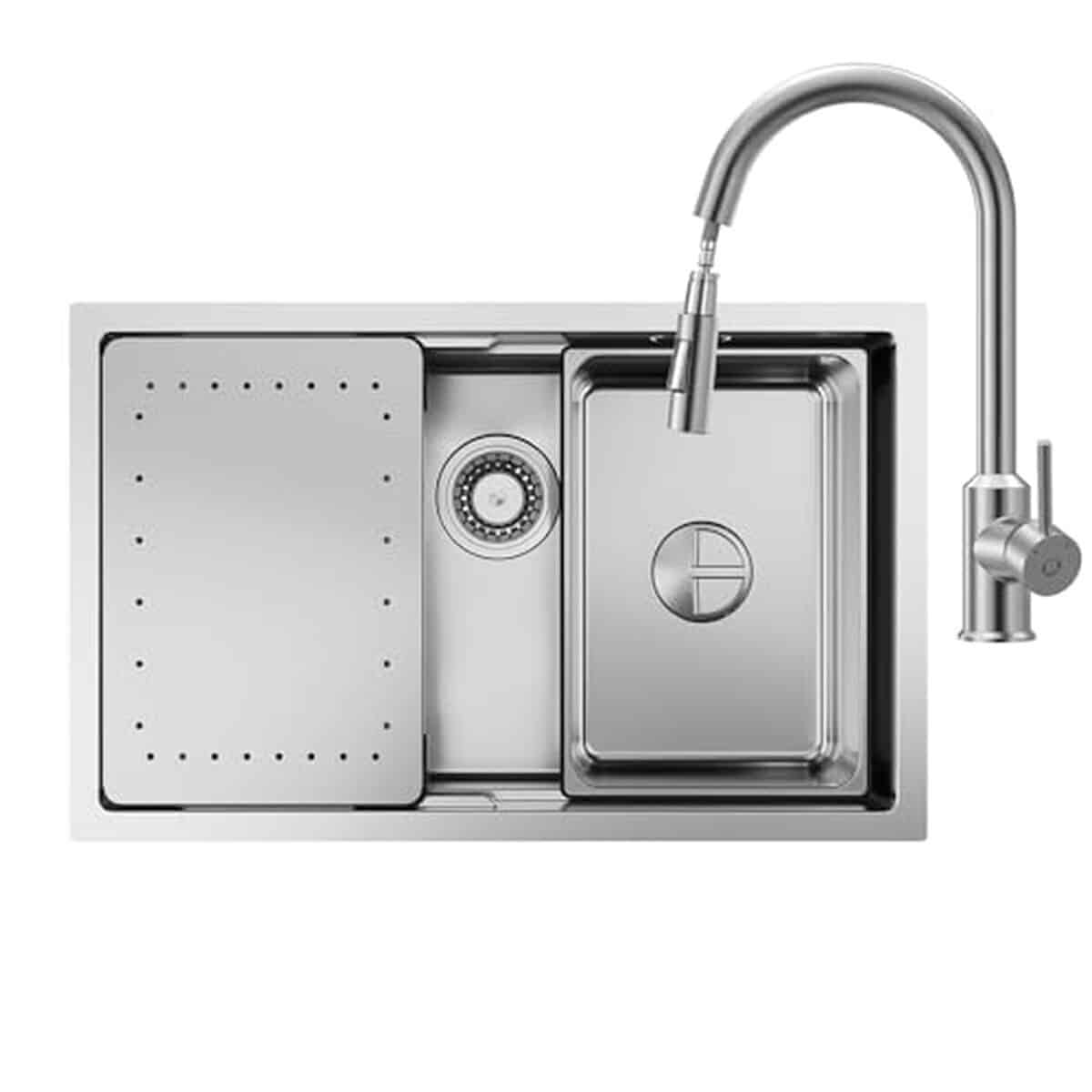 Test : évier de cuisine CECIPA avec robinet brossé 70 x 44 cm