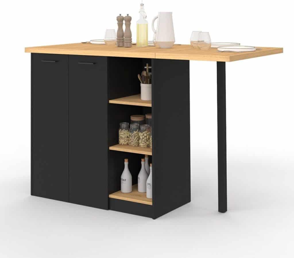 Test : ilot central Cesar IDMarket 140 cm bois noir